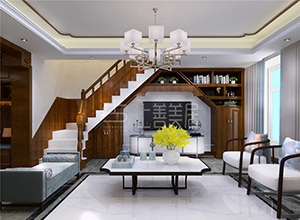 石家莊元氏水榭花都別墅200平新中式風格裝修效果圖