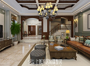 石家莊原河名墅600平米美式風格別墅裝修效果圖