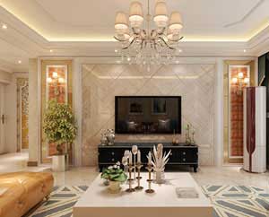 奧北公元133平米三室兩廳兩衛(wèi)簡歐風(fēng)格裝修效果圖