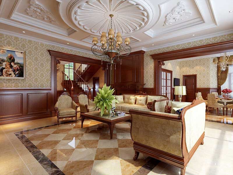 石家莊別墅客廳裝修效果圖