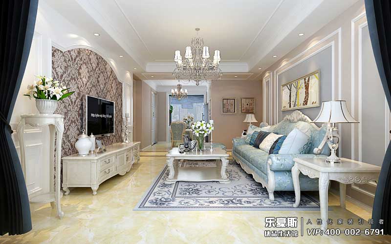 保利花園130平米簡歐風(fēng)格裝修效果圖