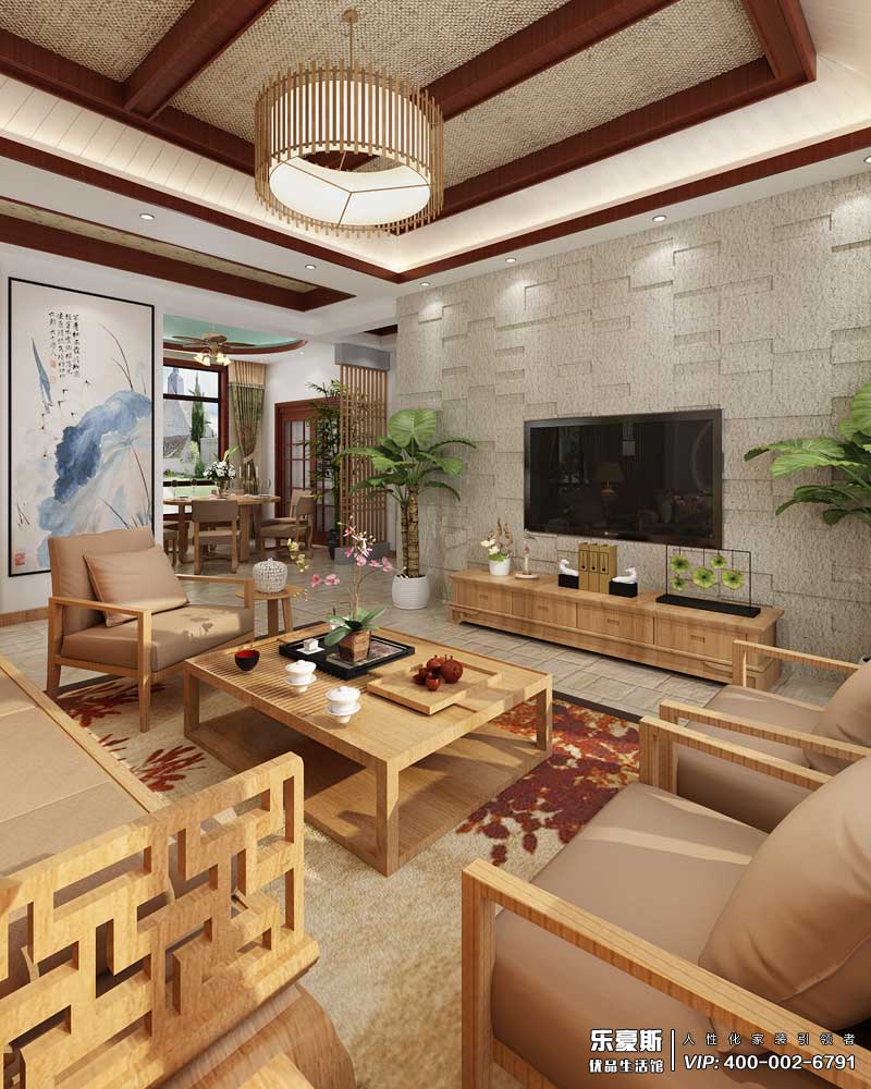 星湖國(guó)際花園新中式風(fēng)格裝修效果圖