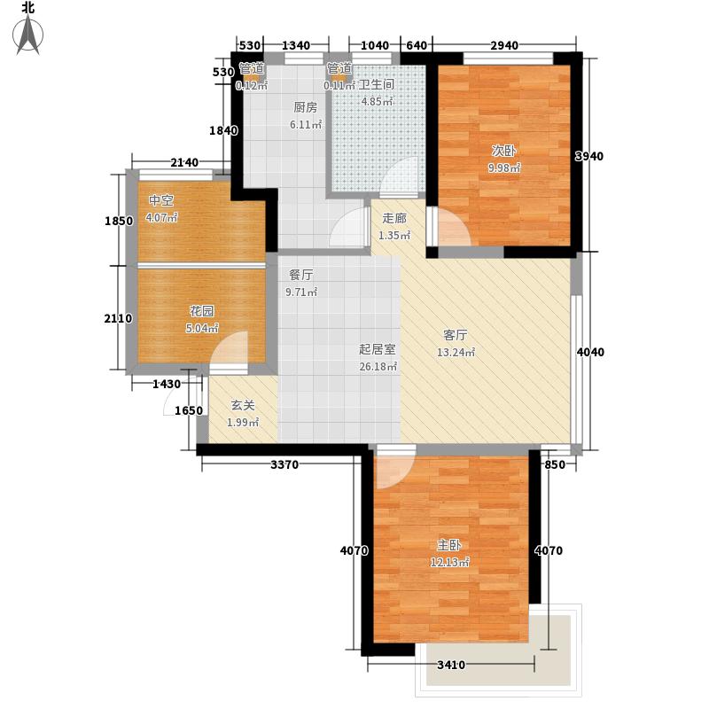 國源和天下2室0廳1衛(wèi)1廚98.00㎡戶型圖