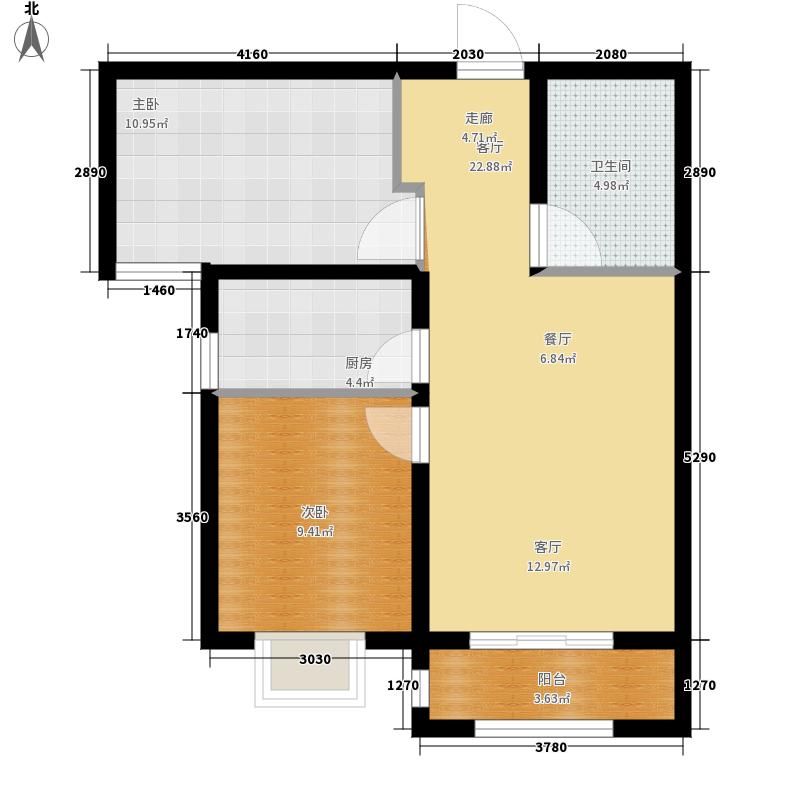 明瀚花香城2室1廳1衛(wèi)1廚81㎡戶型圖