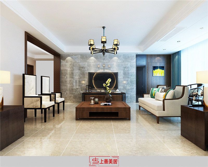 香椽墅200平米新中式風(fēng)格餐廳裝修效果圖