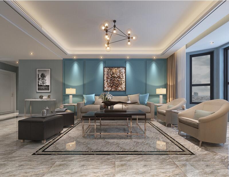 現(xiàn)代簡(jiǎn)約裝修三室兩廳兩衛(wèi)樣板房