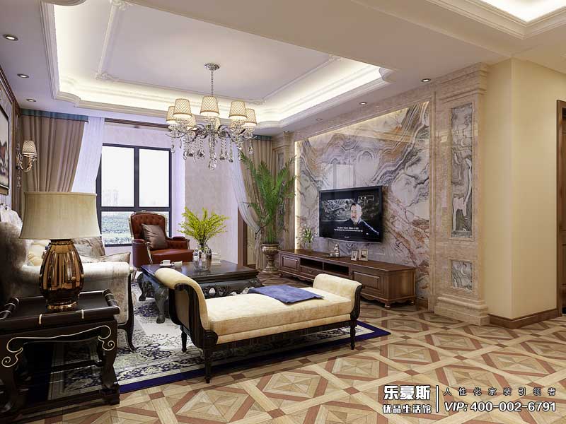 石家莊啟銳園135平米美式風格裝修效果圖