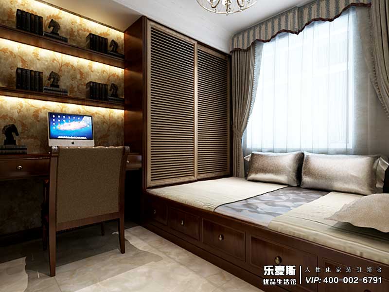 東勝紫御府168平米美式鄉(xiāng)村風格裝修效果圖