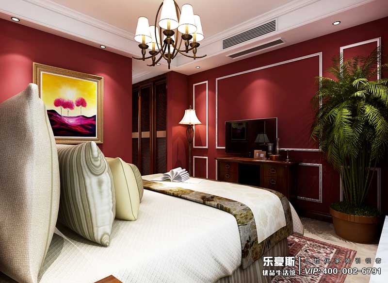 東勝紫御府168平米美式鄉(xiāng)村風格裝修效果圖