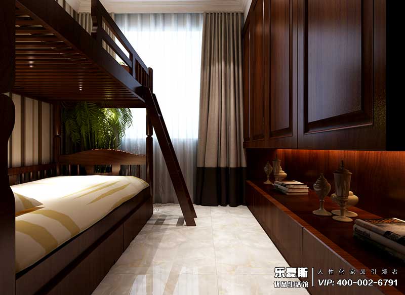 東勝紫御府168平米美式鄉(xiāng)村風格裝修效果圖