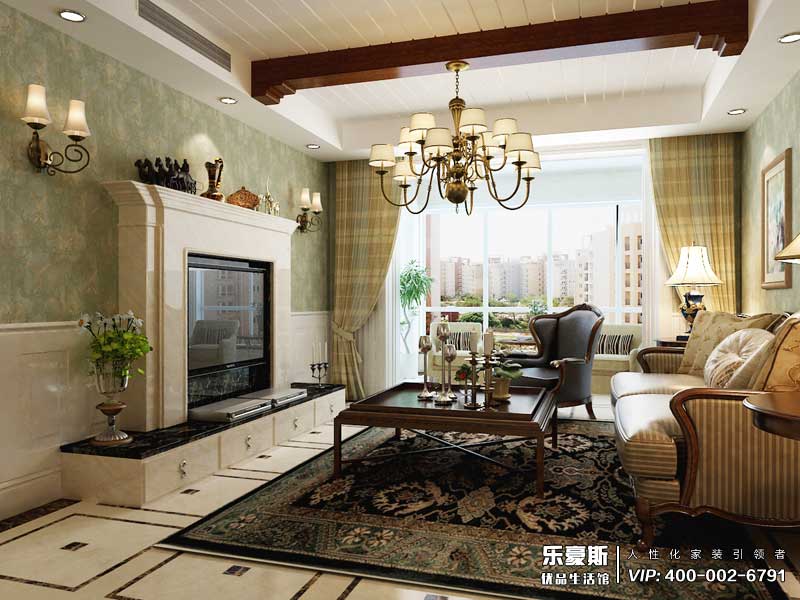 國(guó)仕山155平米美式風(fēng)格裝修效果圖