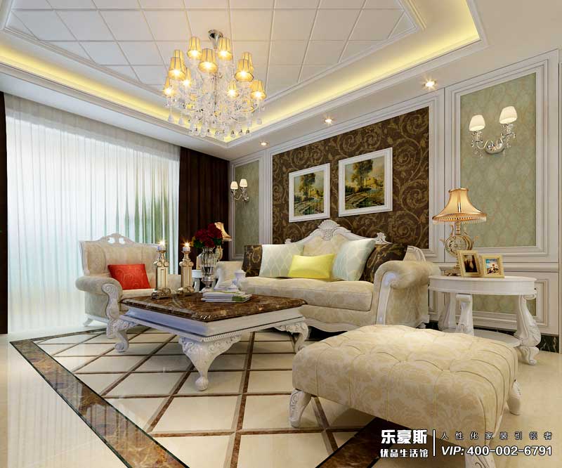 盛邦大都會(huì)139平米簡(jiǎn)歐風(fēng)格裝修效果圖