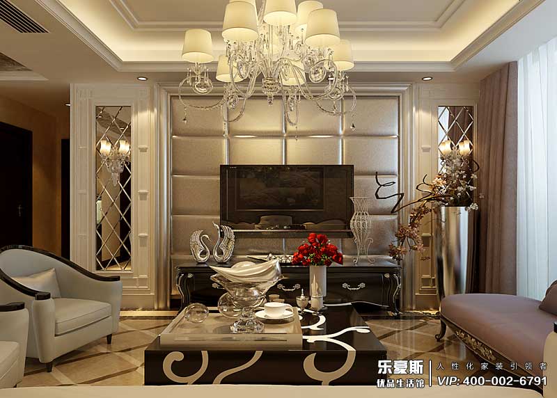 祥云國際138平米歐式風格裝修效果圖