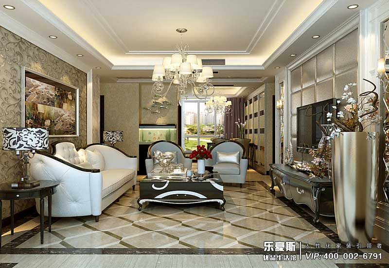 祥云國際138平米歐式風格裝修效果圖