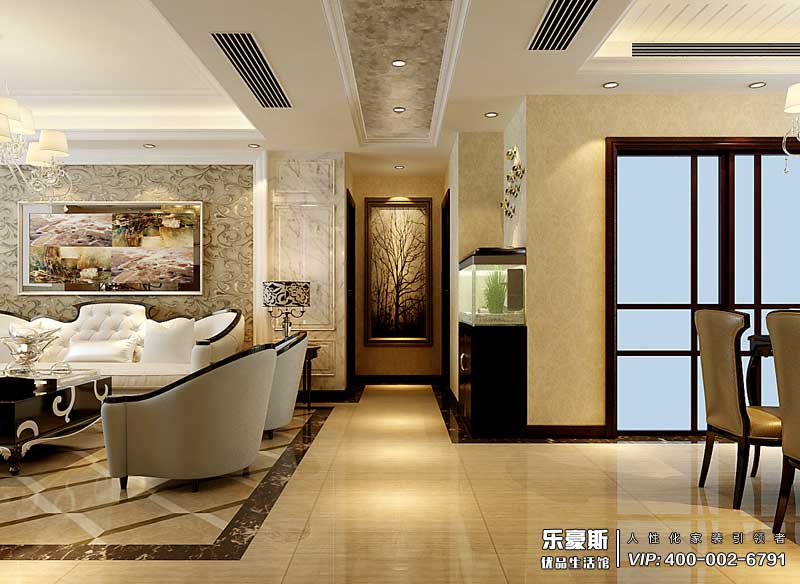 祥云國際138平米歐式風格裝修效果圖