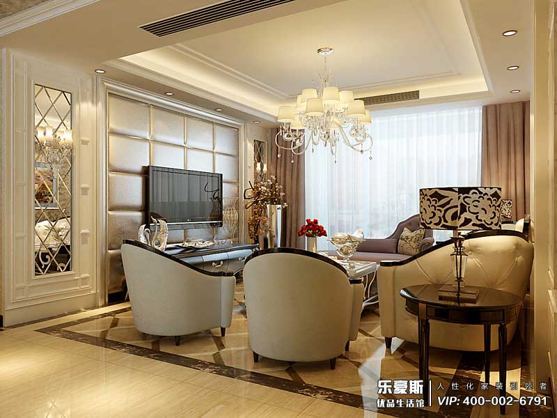 祥云國際138平米歐式風格裝修效果圖