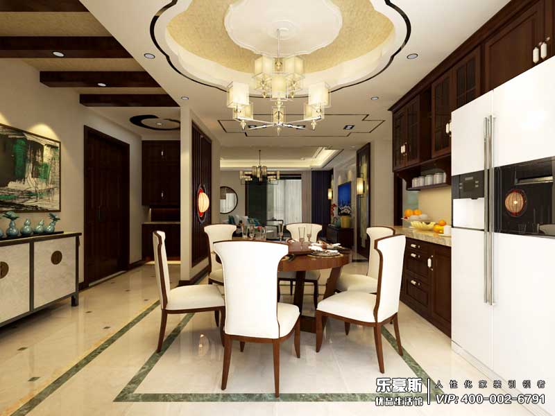 天水麗城180平米新中式風(fēng)格裝修效果圖