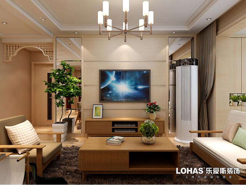 石家莊保利花園兩室無印良品風(fēng)格裝修設(shè)計效果圖 