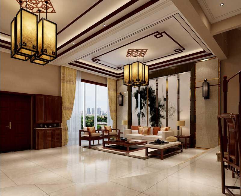 瓏璽山中式風格別墅裝修效果圖 