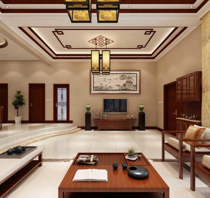 瓏璽山中式風格別墅裝修效果圖 