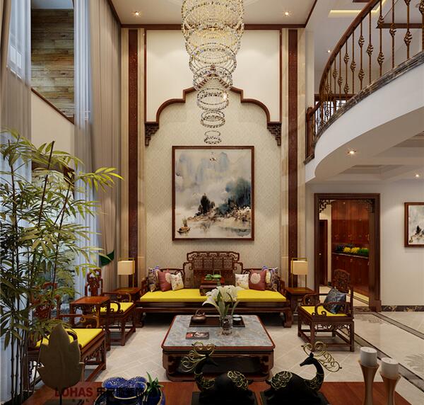 天山國賓一號(hào)新中式風(fēng)格別墅裝修效果圖 