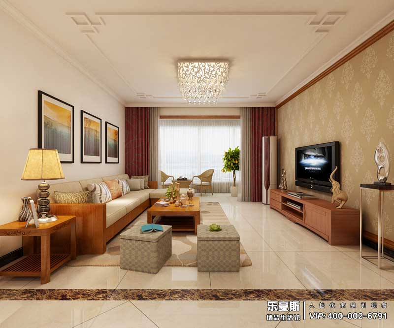 海棠灣130平米新中式裝修