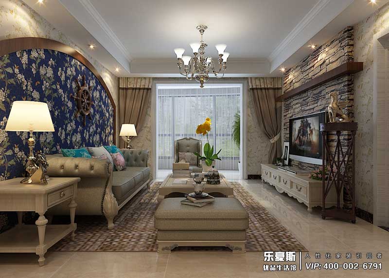 星河御城155平米美式風格裝修效果圖