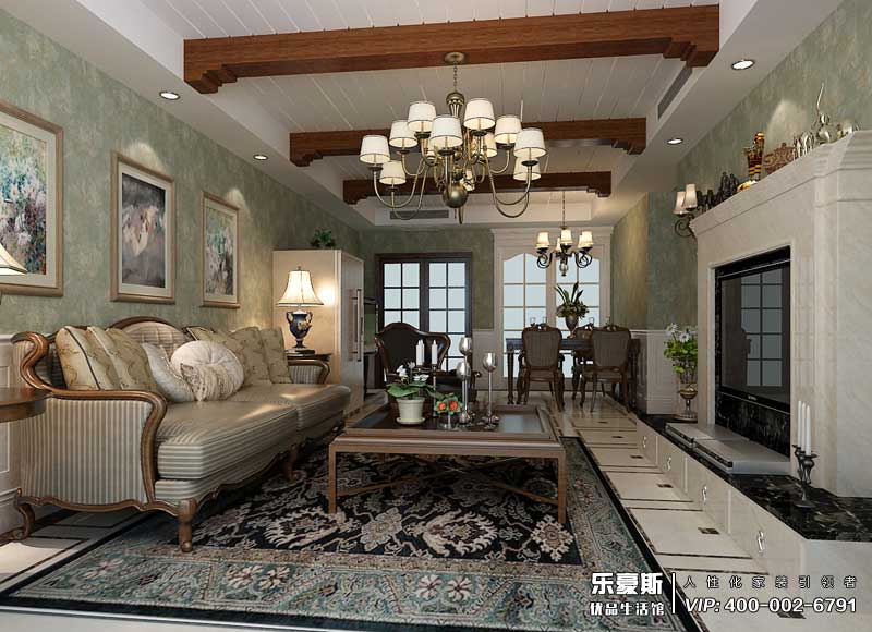 國仕山155平米美式風格裝修