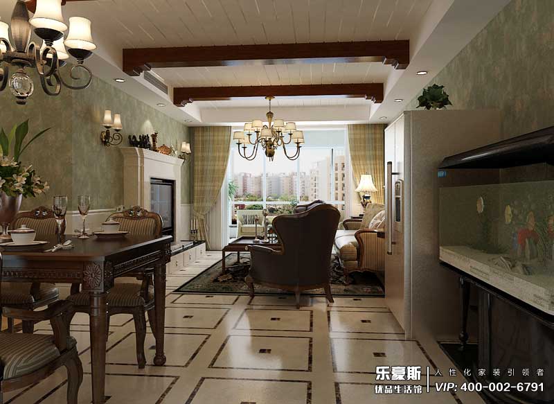 國仕山155平米美式風格裝修