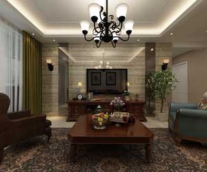 恒大警苑136平米美式風(fēng)格裝修效果圖