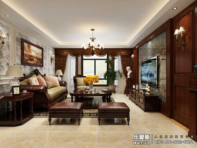 星湖國(guó)際花園美式風(fēng)格裝修效果圖