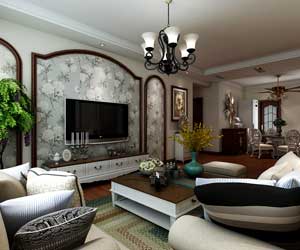 天山熙湖美式風(fēng)格裝修效果圖