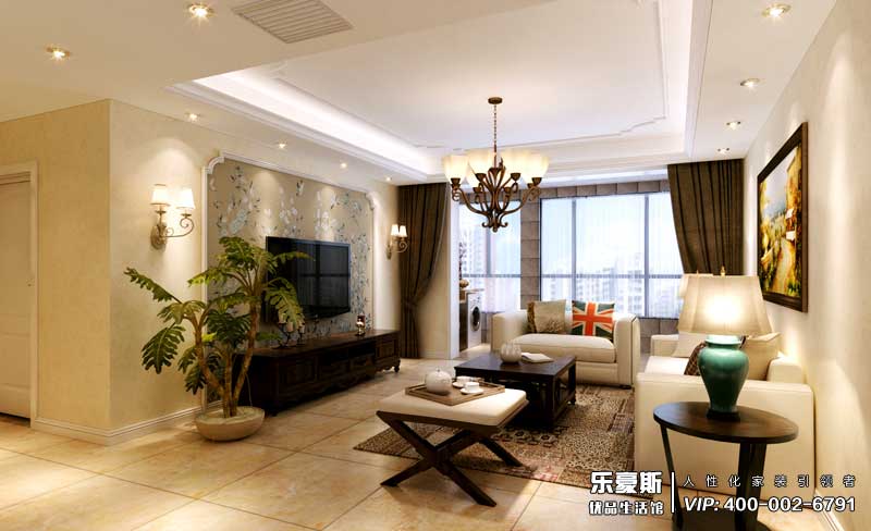 赫石府三室兩廳美式簡約風(fēng)格裝修效果圖