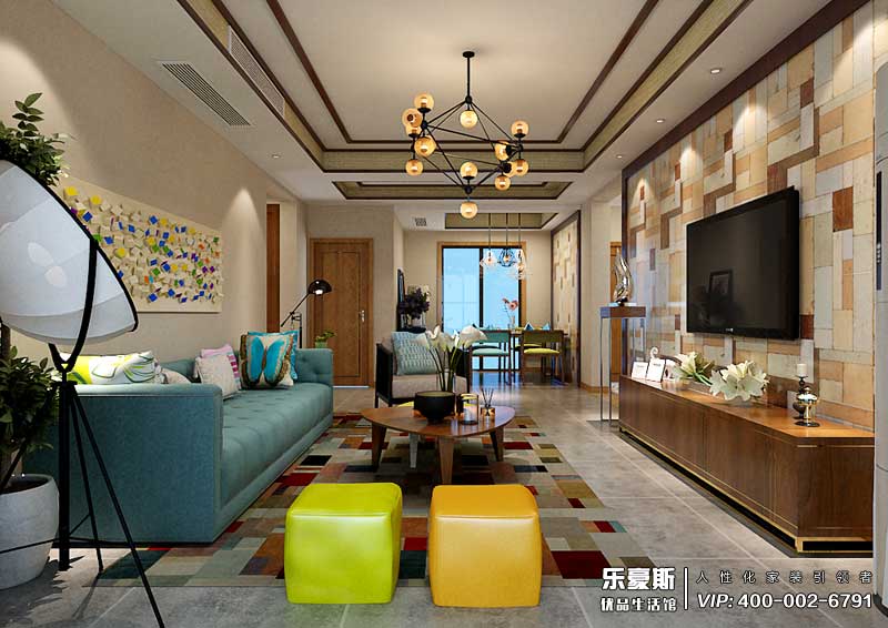 天山世界之門U米公園新中式混搭風(fēng)格裝修效果圖