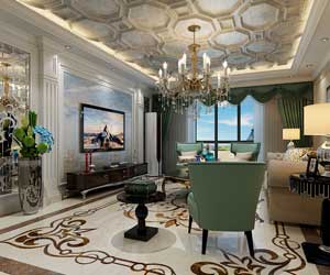 帝華水岸180平米歐式新古典風(fēng)格裝修效果圖