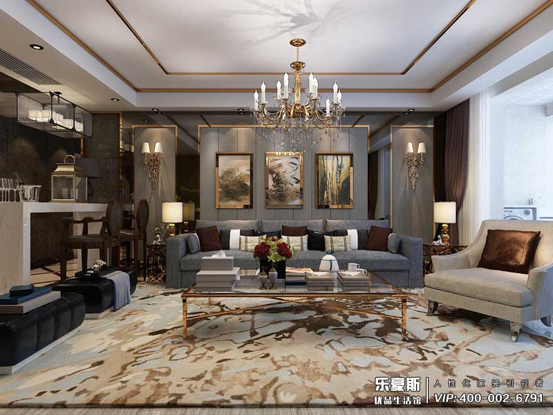 天洲視界城180平米后奢風(fēng)格裝修效果圖