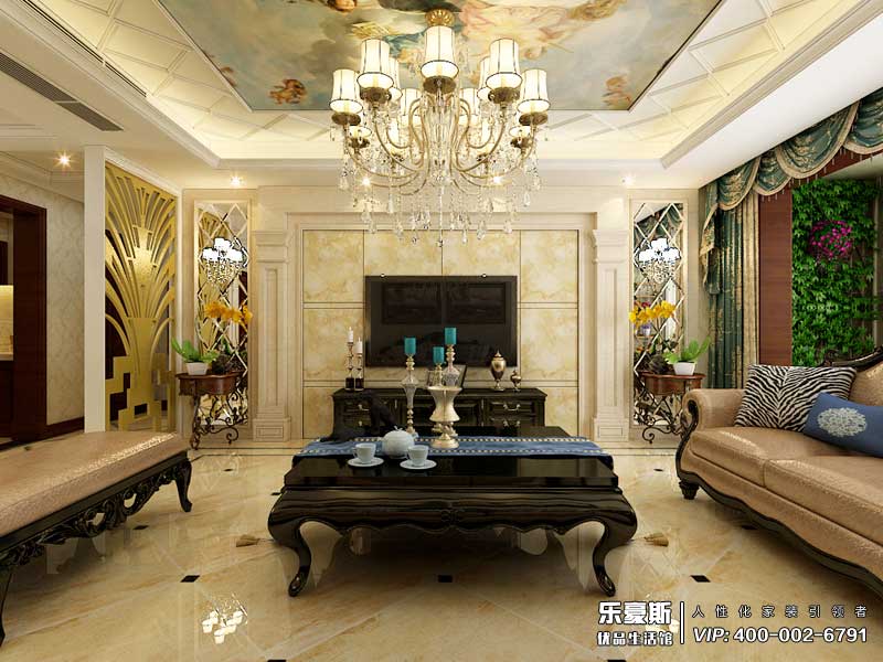 泰豐觀湖160平米美式風(fēng)格裝修效果圖