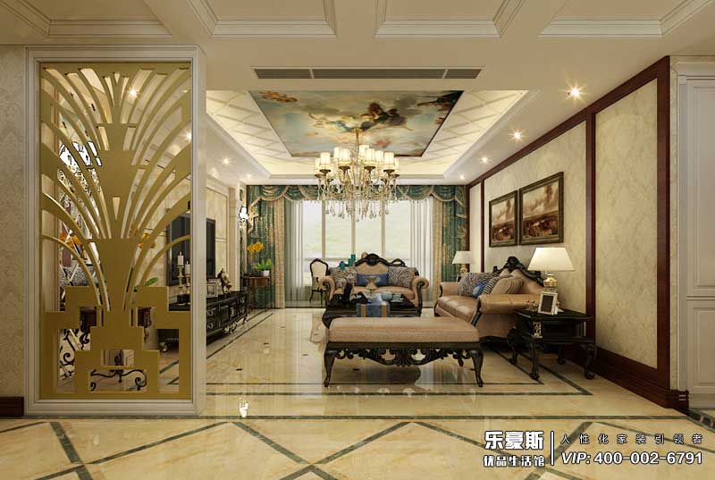 泰豐觀湖160平米美式風(fēng)格裝修效果圖