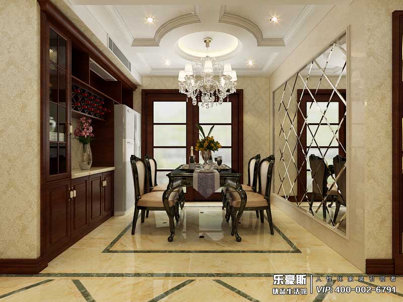 泰豐觀湖160平米美式風(fēng)格裝修效果圖