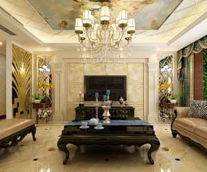 泰豐觀湖160平米裝修設(shè)計效果圖，美式風(fēng)格的華麗霓裳