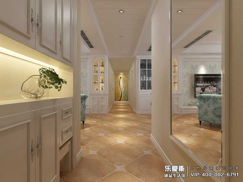 潤德天悅城165平米美式田園風(fēng)格裝修效果圖