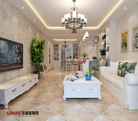 天河悅城137平米三室田園風(fēng)格效果圖