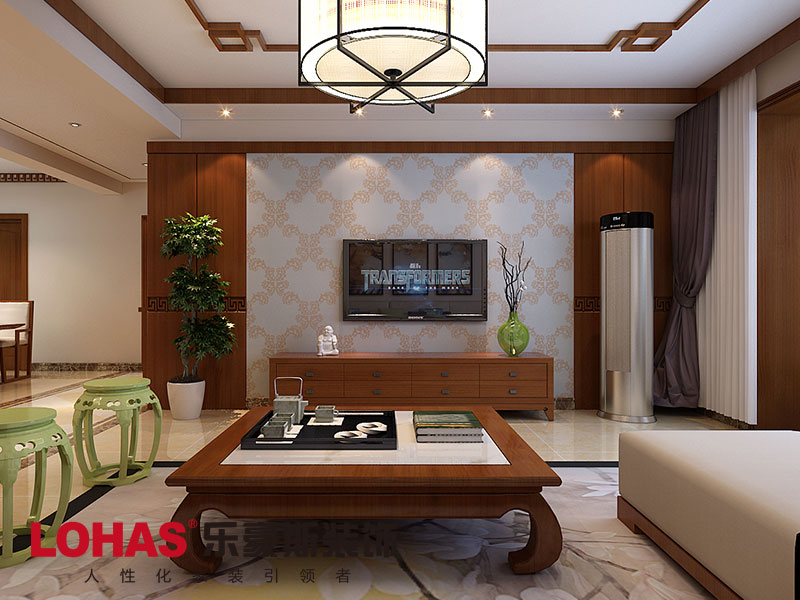 翰唐124平米四室新中式風(fēng)格效果圖