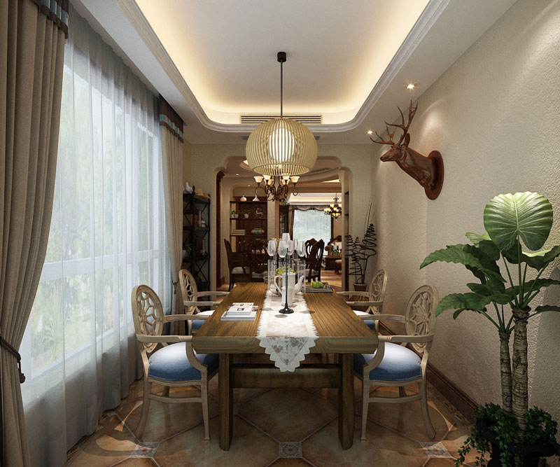 藍(lán)山印象148㎡三室兩廳美式風(fēng)格