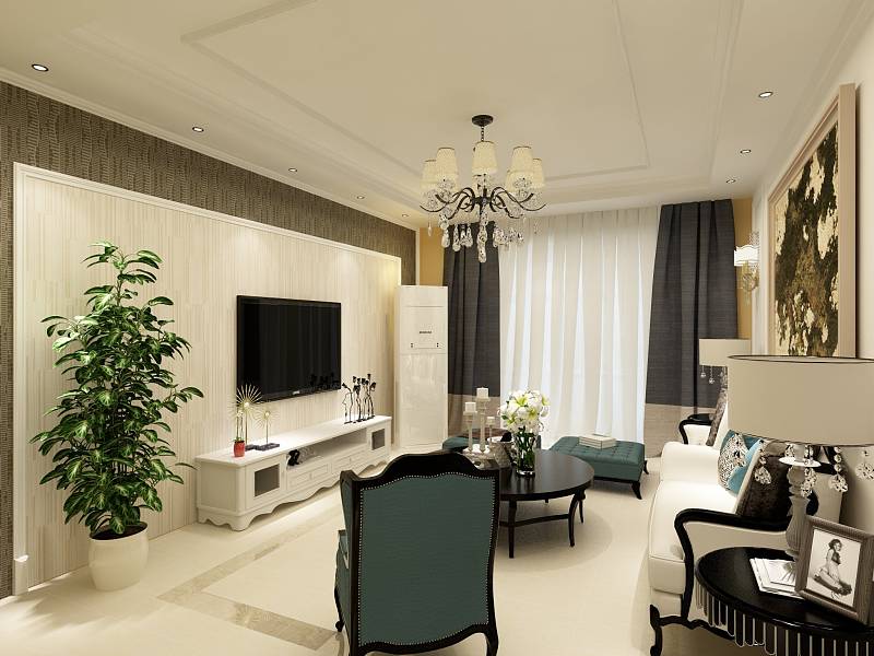 啟銳園127平米三室兩廳簡(jiǎn)歐風(fēng)格