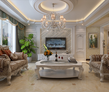 正定墅洋居禮245平米三室兩廳四衛(wèi)歐式風格裝修效果圖