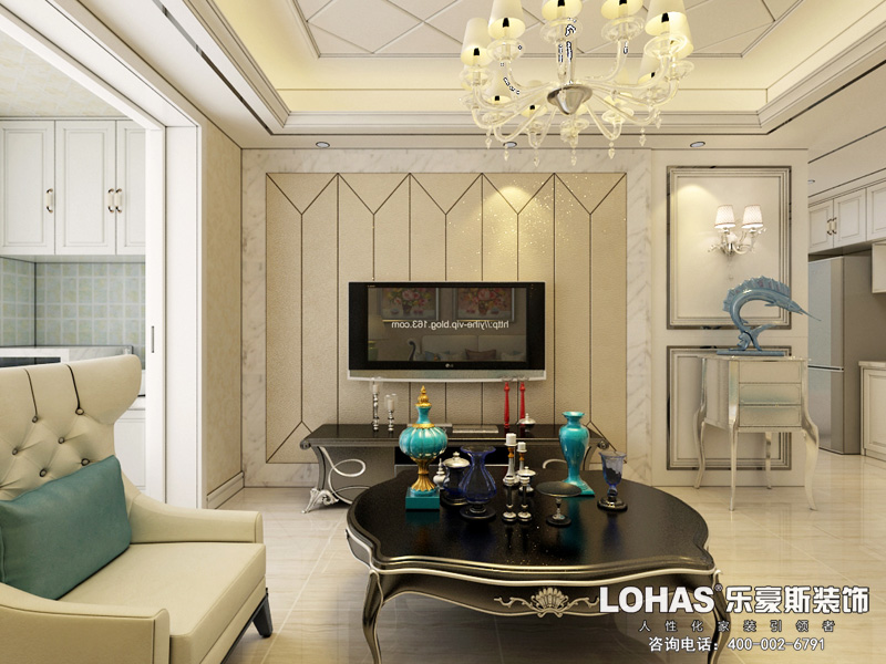 保利拉菲兩室兩廳89平后奢風(fēng)格