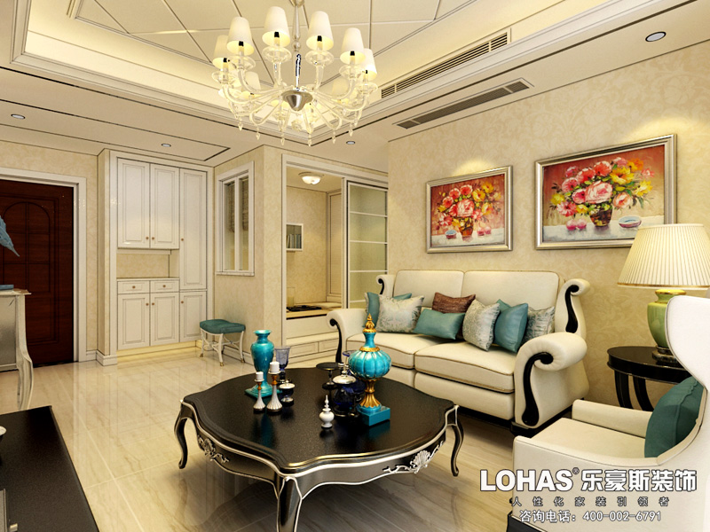 保利拉菲兩室兩廳89平后奢風(fēng)格