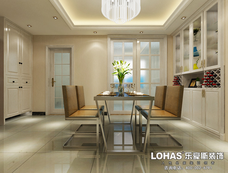 邢臺(tái)中廈御園125平米三室兩廳簡(jiǎn)歐風(fēng)格