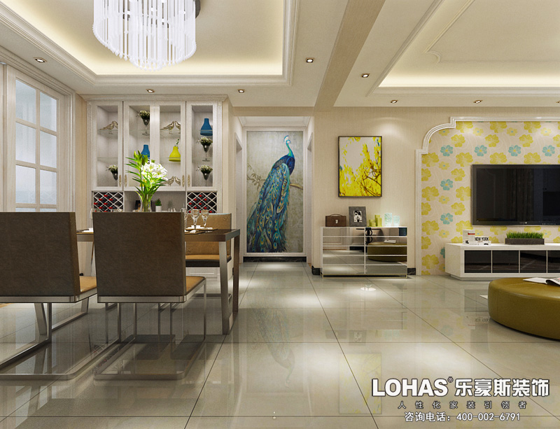 邢臺(tái)中廈御園125平米三室兩廳簡(jiǎn)歐風(fēng)格